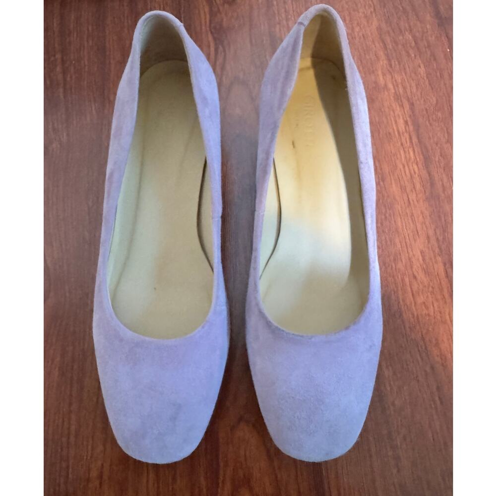 Girotti Lavender Suede Pumps with Block Heel Womens Size 40 US 10